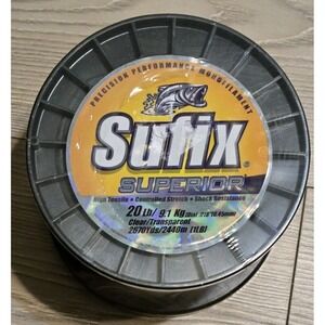 Sufix Monofilament Fishing Line Superior 1 Lb 20 Lb Clear Transparent 2670 Yds